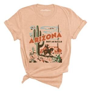 Lucy Jaynes Arizona Hot As Balls Peach Graphic T-Shirt Medium